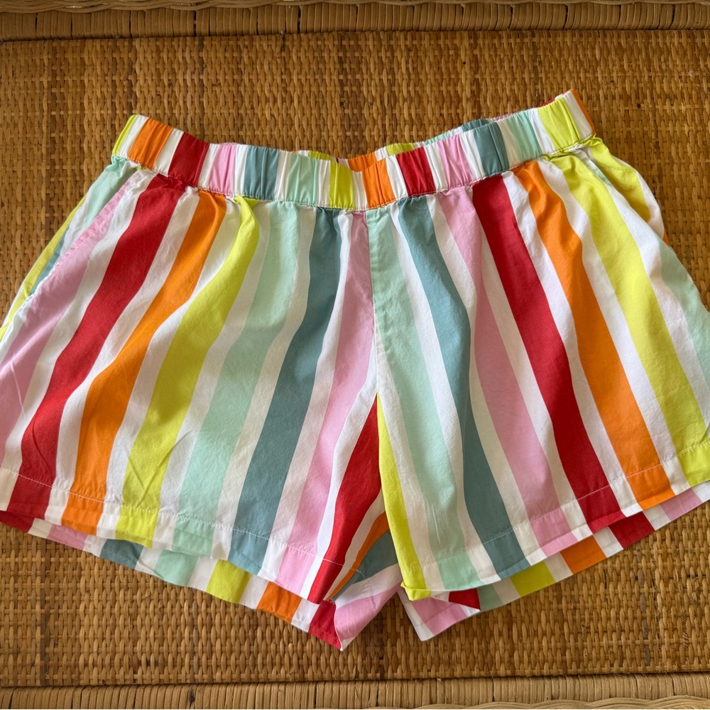 LAKE x Atlantic-Pacific Sadie Shorts Pajama Set Rainbow Stripe Size SMALL $124 - Picture 4 of 5
